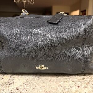 Coach Pebbled Black Leather Satchel